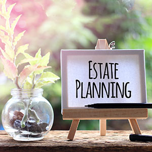 Estate Planning - business concept words on canvas